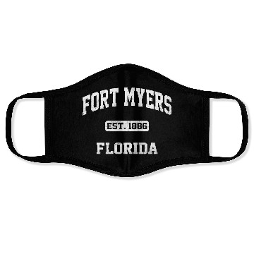 Discover Fort Myers Florida Fl Vintage State Athletic Face Masks