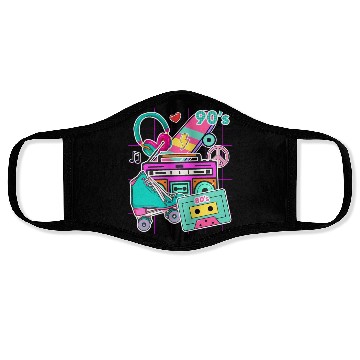 Discover 80'S 90'S Party Elements - Pop - Music Cassette Face Masks