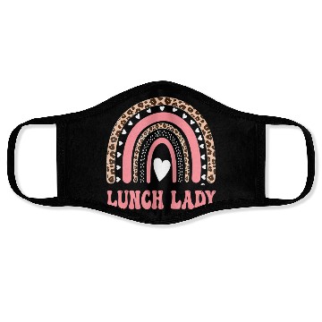 Discover Lunch Lady Leopard Rainbow Back To School Face Masks