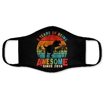 Discover 9Th Dinosaur 9 Awesome Since 2014 Face Masks