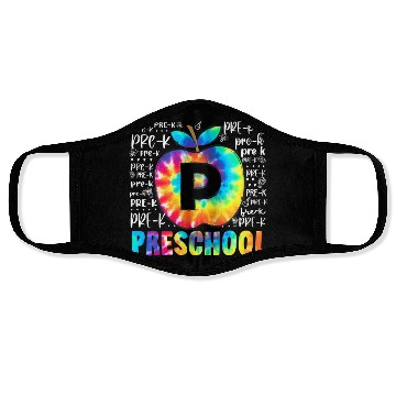 Discover Team Preschool Typography Tie Dye Back To School Face Masks