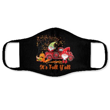 Discover It's Fall Y'all Cute Gnomes Pumpkin Spice Autumn Face Masks
