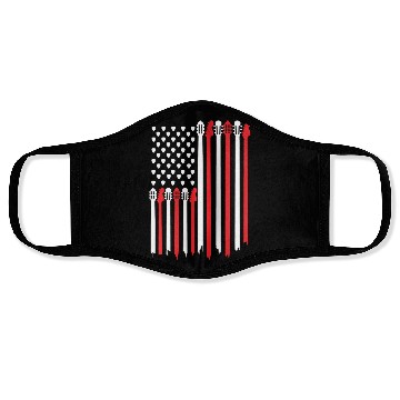 Discover Bassist USA American Flag Bass Guitar Player Face Masks