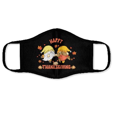 Discover Happy Thanksgiving Gnomes Pumpkin Autumn Leaves Face Masks