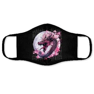 Discover Japanese Dragon Retro Asian Oriental Dragon Cool Face Masks