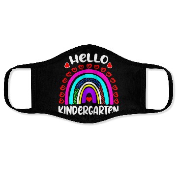 Discover Hello Kindergarten Rainbow Heart Back To School Face Masks
