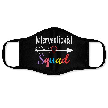 Discover Interventionist Squad Funny Back To School Face Masks
