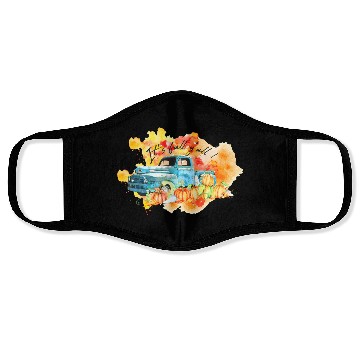 Discover Vintage Fall Truck Pumpkins Autumn Leaves It's Face Masks
