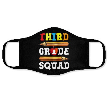 Discover Third Grade Squad Back To School 3rd Grade Face Masks