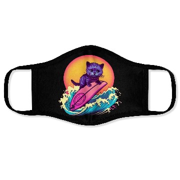 Discover Cool Cat Surfing Face Masks