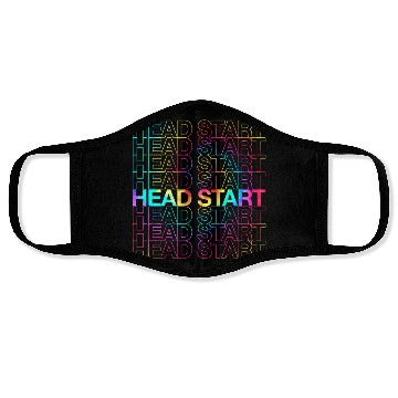 Discover Rainbow Tie Dye Head Start Team Back To School Face Masks