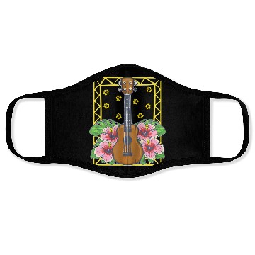 Discover Ukulele Guitar Flowers Nature Hawaii Vibes Uke Face Masks