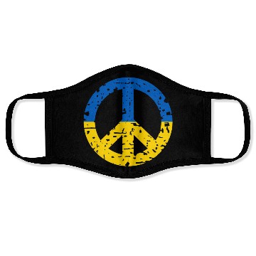 Discover Ukraine Peace Sign Ukrainian Flag Colors Face Masks