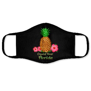 Discover I Love Crystal River Florida Fl Pineapple Floral Face Masks