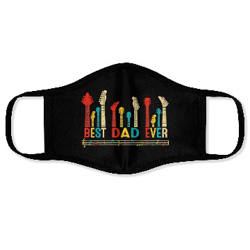 Discover Best Dad Ever Daddy Guitar Vintage Guitar Fathers Face Masks