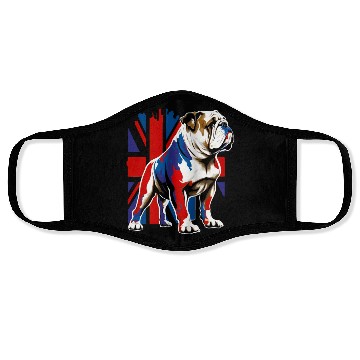 Discover British Bulldog With Union Jack Flag King Charles Face Masks