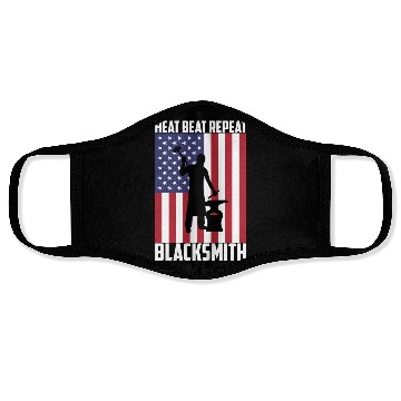 Discover Blacmith Heat Beat Repeat Usa Flag Patriotic Blacm Face Masks