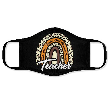 Discover Leopard Rainbow Teacher Love Inre Teaching School Face Masks