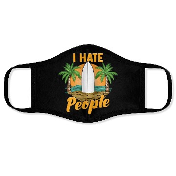 Discover Funny I Hate People Relaxing Beach Vacation Pun Face Masks