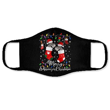 Discover Merry Schnauzer Mini Schnauzer Xmas Face Masks