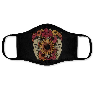 Discover Frida Kahlo Head Flowers Face Masks