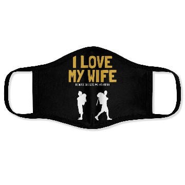 Discover I love my Wife Hiking Outdoor Wander Backpacking Face Masks