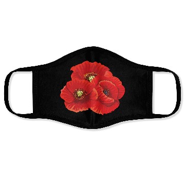 Discover Poppy Flower Flowers Flora Nature Face Masks