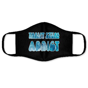 Discover Thrift Store Addict blue watercolor Face Masks