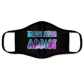 Discover Thrift Store Addict blue purple watercolor Face Masks
