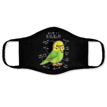 Discover Green Budgie Anatomy Face Masks