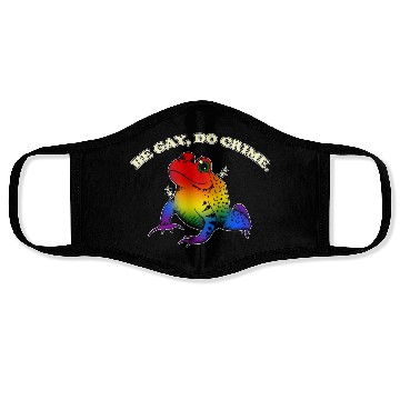 Discover BGD crime - Vintage LGBT Rainbow Frog Meme Face Masks