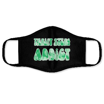 Discover Thrift Store Addict green camo Face Masks