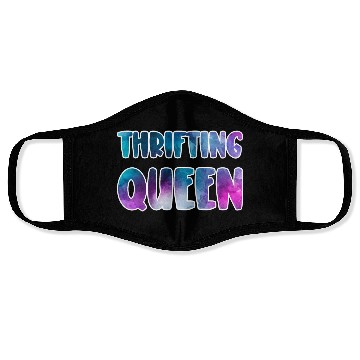 Discover Thrifting Queen blue purple watercolor Face Masks