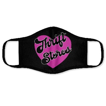 Discover Thrift Stores pink heart Face Masks