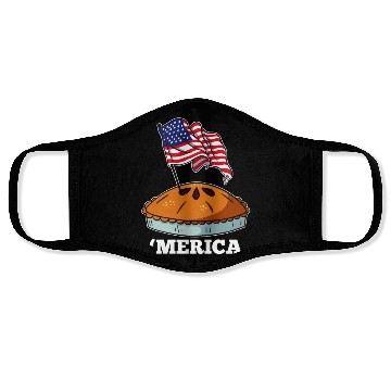Discover American Flag USA Apple Pie Merica 4th of July Face Masks