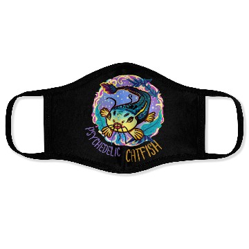 Discover Psychedelic Catfish Artwork Face Masks