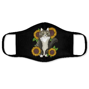 Discover Floral Sunflower Norwegian Forest Face Masks