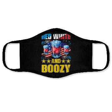 Discover Red White and Boozy Face Masks