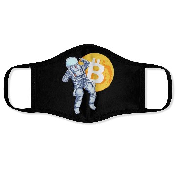 Discover Bitcoin Coin-Crypto Astronaut Face Masks