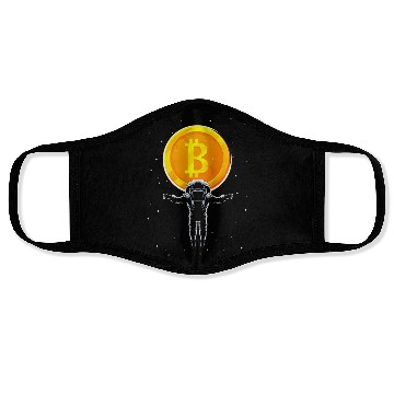 Discover Bitcoin Coin-Crypto Astronaut Face Masks