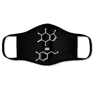 Discover Caffeine Equals Hapess Dopamine Molecule Science Face Masks