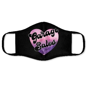 Discover Garage Sales purple pink watercolor heart Face Masks
