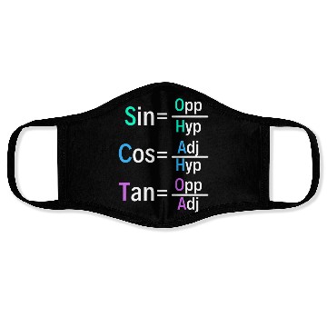 Discover Math Teacher Trigonometry Soh Cah Toa Geometry Face Masks