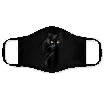 Discover Black Cat Yellow Eyess Cats Face Masks