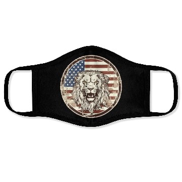 Discover Lion and american Flag Face Masks