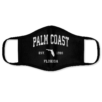 Discover Palm Coast Florida Fl Vintage Athletic Face Masks