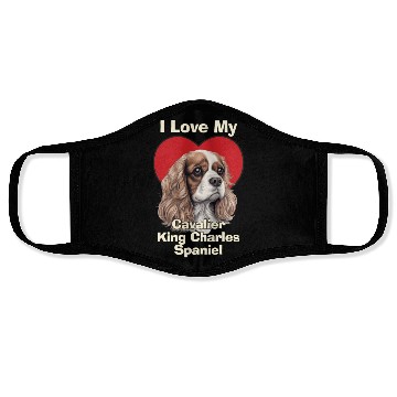 Discover I Love My Cavalier King Charles Spaniel Puppy Dog Face Masks