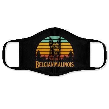 Discover Belgian Malinois Retro Vintage Face Masks