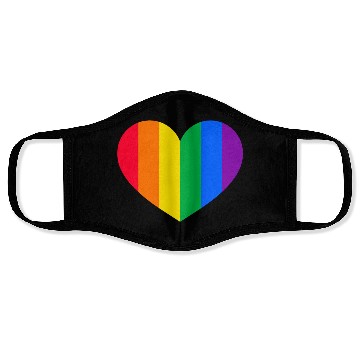 Discover Gay Pride Rainbow Heart Face Masks