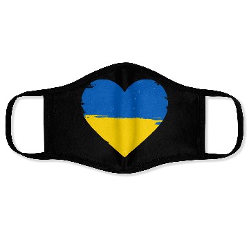 Discover Ukraine Flag Ukrainian Heart Face Masks